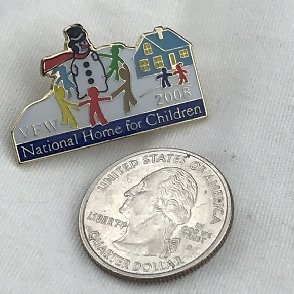2008 VFW National Home for Children Enamel Lapel Pin Snowman Holiday Design - Picture 2 of 6